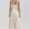Amore Vintage Cream Dropped Waist Midi Dress
