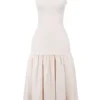 Amore Vintage Cream Dropped Waist Midi Dress