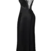 Anabella Black Lace Up Maxi Dress