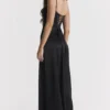 Anabella Black Lace Up Maxi Dress