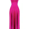 Anabella Fuchsia Lace Up Maxi Dress