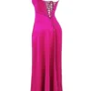 Anabella Fuchsia Lace Up Maxi Dress