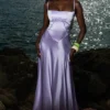 Anabella Orchid Lace Up Maxi Dress