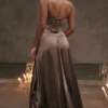 Anabella Smoke Lace Up Maxi Dress