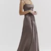 Anabella Smoke Lace Up Maxi Dress