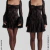 Analissa Black Lace Corset Dress