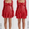Analissa Scarlet Lace Corset Dress