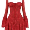 Analissa Scarlet Lace Corset Dress