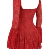 Analissa Scarlet Lace Corset Dress