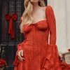 Analissa Scarlet Lace Corset Dress