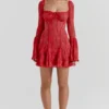 Analissa Scarlet Lace Corset Dress