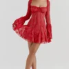 Analissa Scarlet Lace Corset Dress