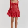 Analissa Scarlet Lace Corset Dress