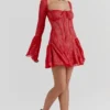 Analissa Scarlet Lace Corset Dress