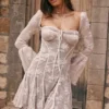 Analissa Vintage Cream Lace Corset Dress