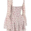Analissa Vintage Cream Rose Print Corset Mini Dress
