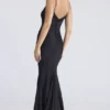 Anastelle Black Hand Beaded Embellished Satin Maxi Dress – Limited Edition