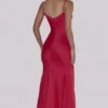 Anastelle Red Hand Beaded Embellished Satin Maxi Dress – Limited Edition