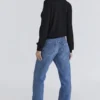 Angel Black Silk + Wool Roll Neck Sweater