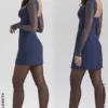 Angelie Midnight Stretch Crepe Plunge Mini Dress