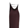 Angelina Chocolate Wrap Neck Midi Dress