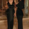 Angeline Black Satin Hourglass Maxi Dress – Limited Edition