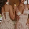 Angeline Blush Satin Corset Maxi Dress – Limited Edition