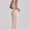 Angeline Blush Satin Corset Maxi Dress – Limited Edition