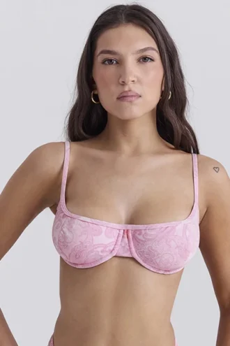 Antibes Pink Paisley Underwired Bikini Top
