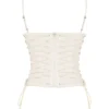 Antonella Off White Vegan Leather Corset