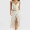Antonella Off White Vegan Leather Corset