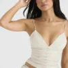 Antonella Off White Vegan Leather Corset