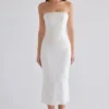 Antonie White Cotton Broderie Anglaise Midi Skirt