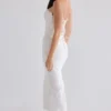 Antonie White Cotton Broderie Anglaise Midi Skirt