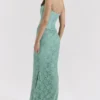 Antonina Jade Lace Corset Maxi Dress
