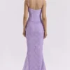 Antonina Orchid Lace Corset Maxi Dress