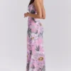 Antonina Pink Floral Corset Maxi Dress