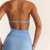 Anura Soft Blue Knit Halter Dress