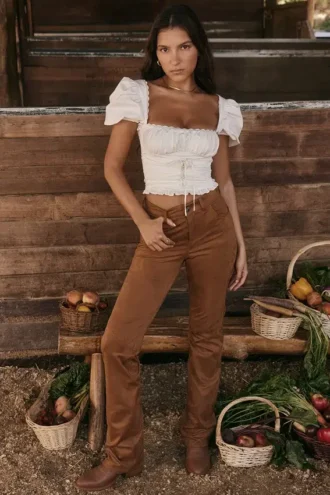 Apollo Tan Vegan Suede Trousers