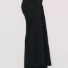 April Black Draped Cotton Midi Skirt