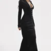 Arabella Black Velvet Corset Dress