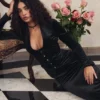 Arabella Black Velvet Corset Dress