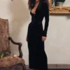 Arabella Black Velvet Corset Dress