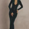 Arabella Forest Velvet Corset Dress