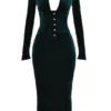 Arabella Forest Velvet Corset Dress