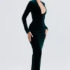 Arabella Forest Velvet Corset Dress