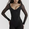 Araminta Black Long Sleeve Corset