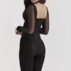 Araminta Black Long Sleeve Corset