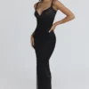 Ari Black Hand Beaded Embellished Maxi Dress – Limited Edition