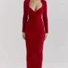 Aria Scarlet Chenille Sweetheart Dress